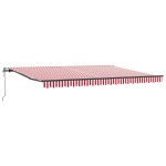 vidaXL Awning-ul retractabil automat cu dungi roșii și albe, 450x300 cm vidaXL Awning-ul retractabil automat cu dungi roșii și albe, 450x300 cm