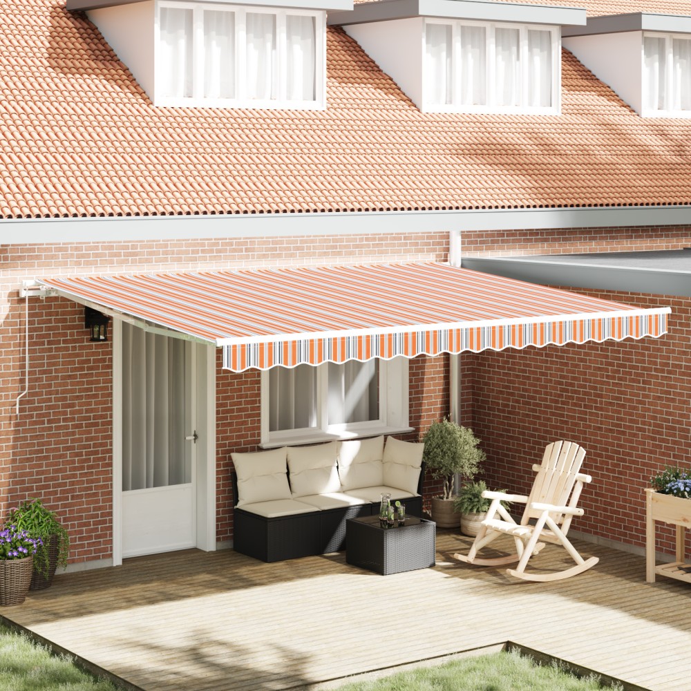 vidaXL Cortina Retractabilă Dungi Manual Multicolour 450 × 300 cm