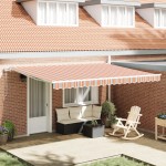 vidaXL Marquee retractabil Portocalie / Gri / Albă 450 × 300 cm