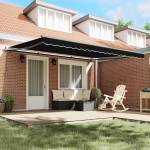 vidaXL Umbrelă retractabilă neagră Manual Negru 450 × 300 cm Poliester