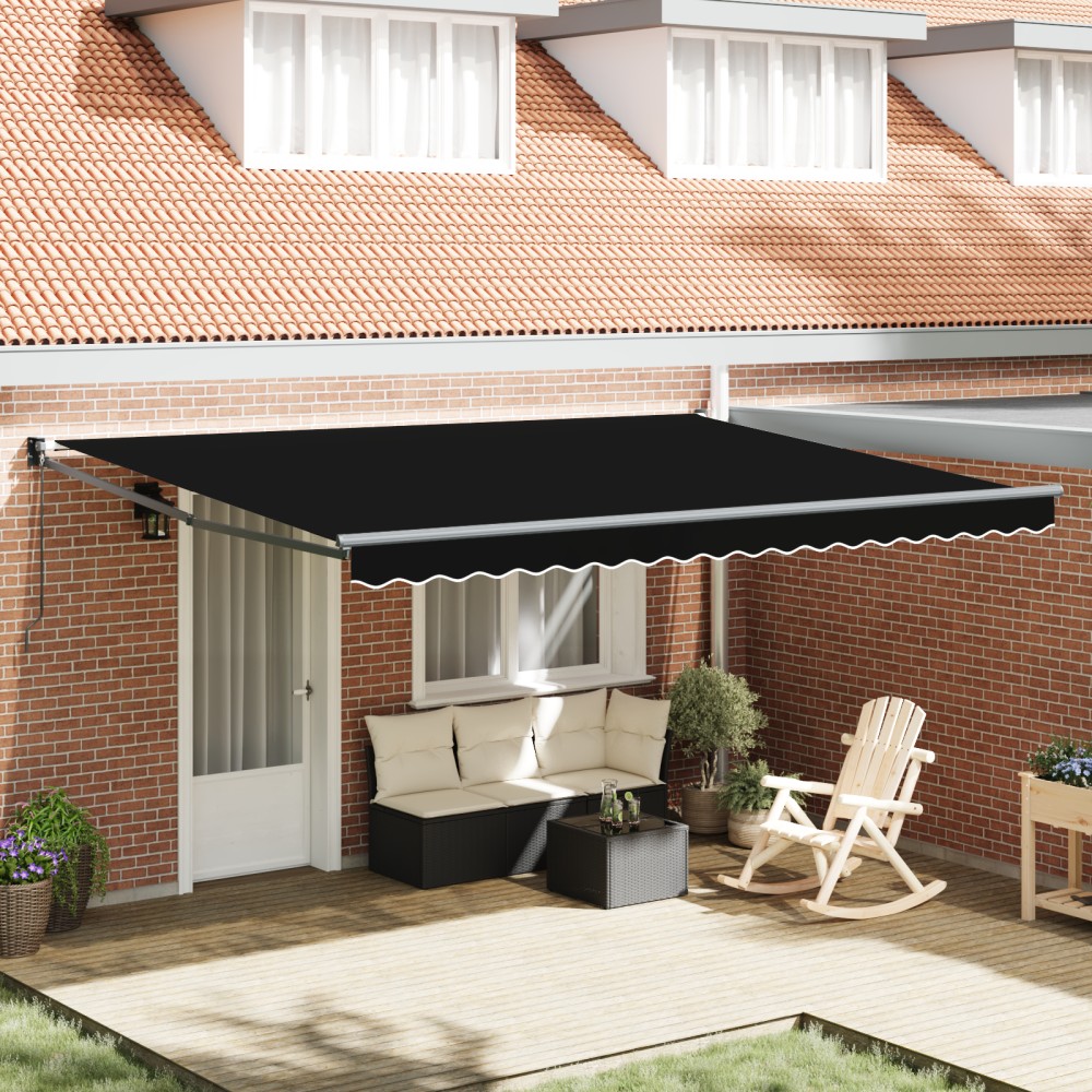 Marchiza retractabilă manuală vidaXL Neagră 450x300 cm