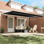 Marchiza retractabilă manuală vidaXL Neagră 450x300 cm Marchiza retractabilă manuală vidaXL Neagră 450x300 cm