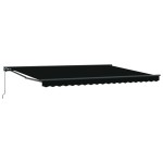 vidaXL Cortina Retractabilă Negru 450 × 300 cm Poliester și metal