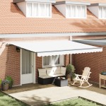 Marchiza automată retractabilă vidaXL cu LED Alb 450x300 cm Marchiza automată retractabilă vidaXL cu LED Alb 450x300 cm