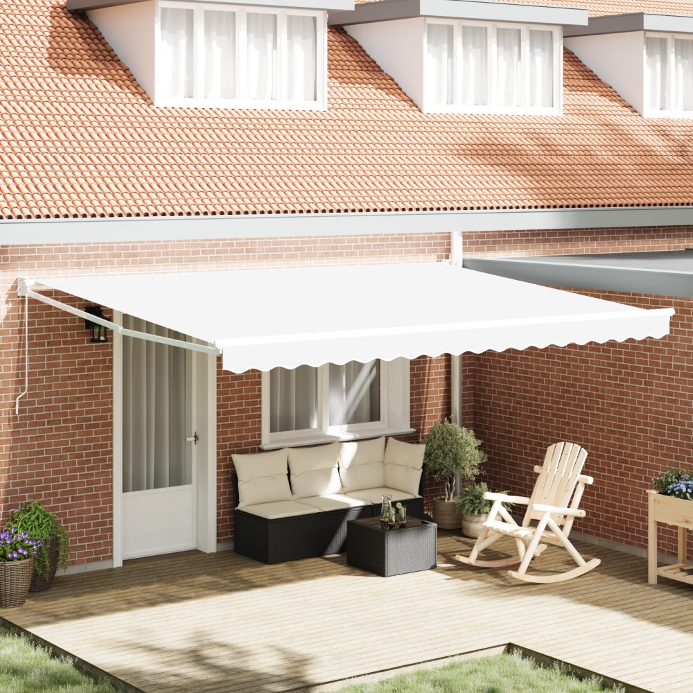 vidaXL Obloane Manuale Retractabile Albe 450x300 cm