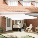 vidaXL Obloane Manuale Retractabile Albe 450x300 cm