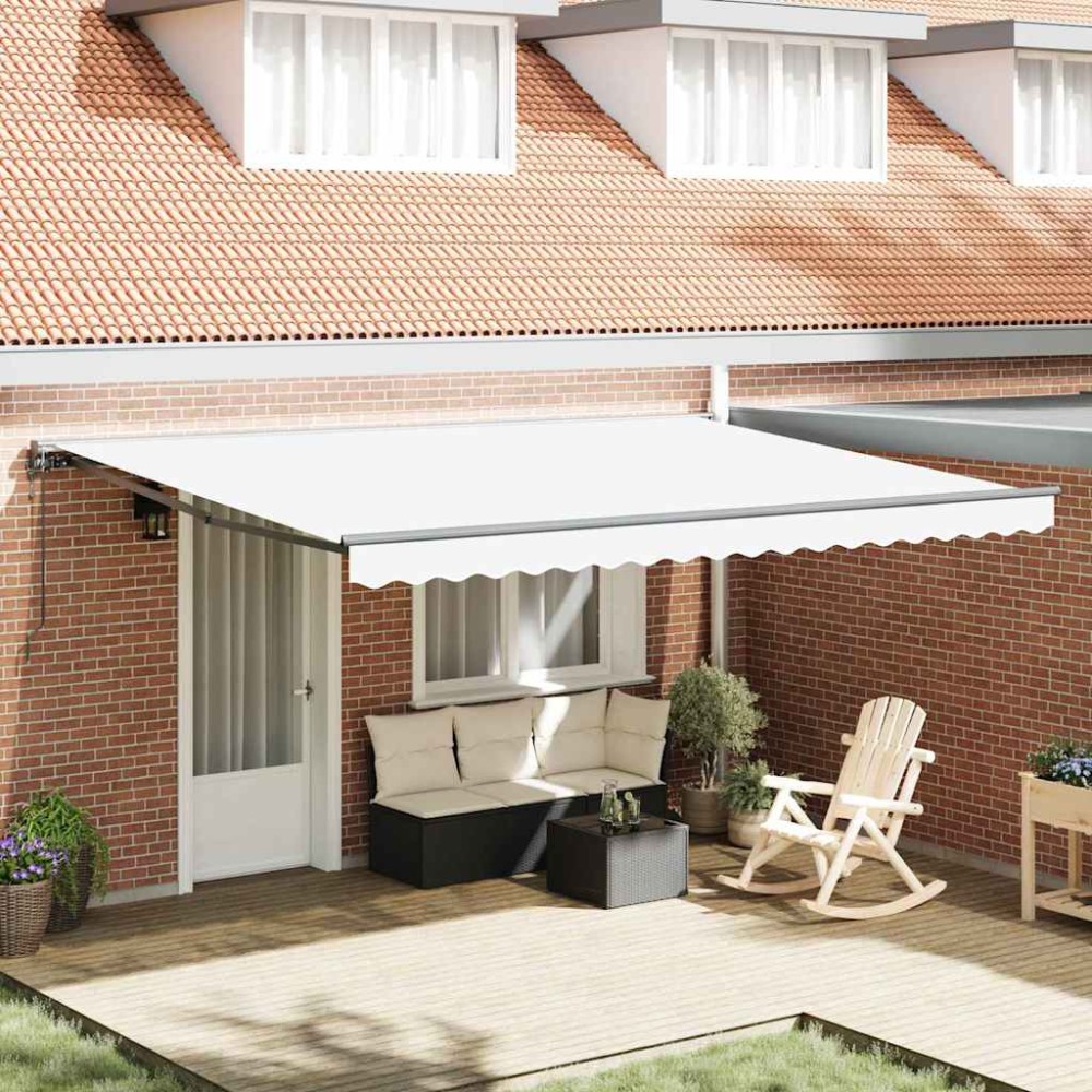 vidaXL Cortina Retractabilă Alb 450x300 cm țesătură