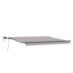 Marchiză Retractabilă Manuală cu Lumină LED Gri Deschis 450x300 cm Marchiză Retractabilă Manuală cu Lumină LED Gri Deschis 450x300 cm