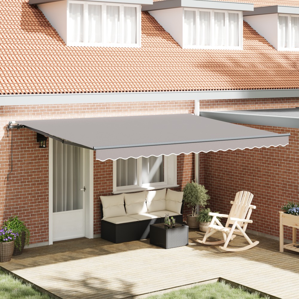 vidaXL Umbra Retractabilă Automată Gri Deschis 450 x 300 cm