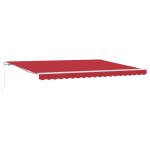 vidaXL Umbrelă retractabilă manuală roșie 450 x 300 cm