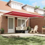 vidaXL Umbrelă retractabilă manuală roșie 450 x 300 cm