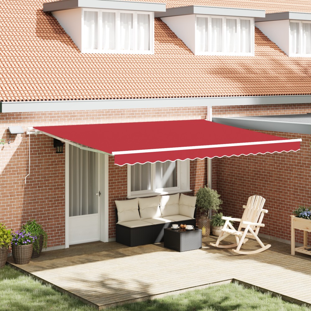 vidaXL Cortina Retractabilă cu Manual 450 × 300 cm Roșu