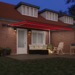 Marchiza manuală retractabilă vidaXL cu LED Roșie 450x300 cm Marchiza manuală retractabilă vidaXL cu LED Roșie 450x300 cm