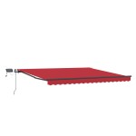 Marchiza manuală retractabilă vidaXL cu LED Roșie 450x300 cm Marchiza manuală retractabilă vidaXL cu LED Roșie 450x300 cm