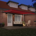 Marciză Retractabilă Automată cu LED Roșie 450x300 cm Marciză Retractabilă Automată cu LED Roșie 450x300 cm