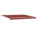 vidaXL Umbra manuală retractabilă portocalie și maronie 450 x 350 cm