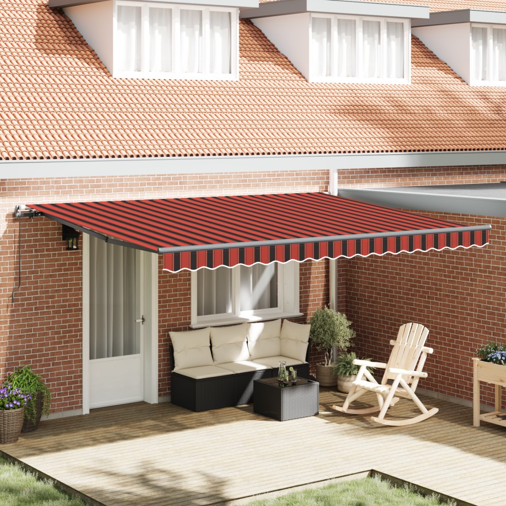 vidaXL Pergolă Manuală Manual portocaliu și maro 450 × 350 cm Acril