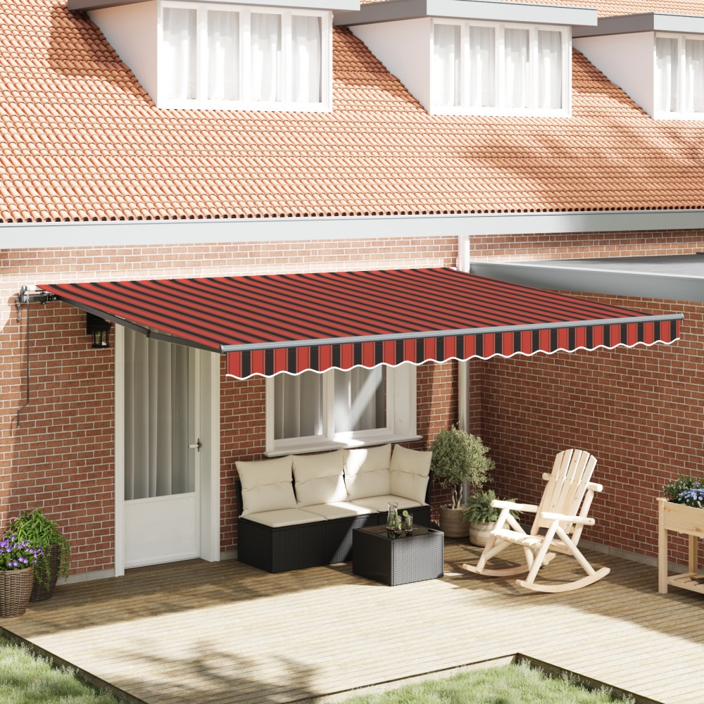 vidaXL Obloane Retractabile Portocalii și Maro 450x350 cm
