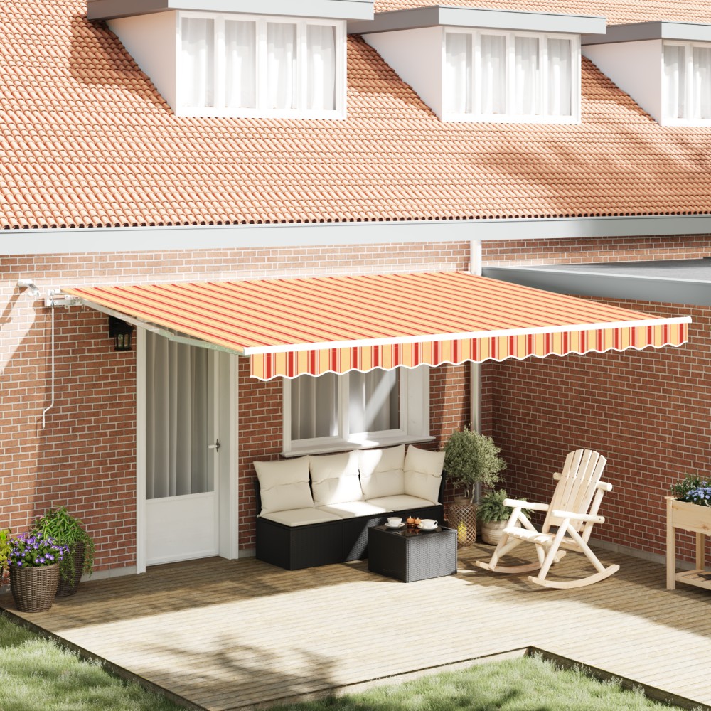 vidaXL Cortina Retractabilă Galben și portocalie 450 × 350 cm