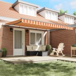 vidaXL Umbrelă galbenă și portocalie galben și portocaliu 450 × 350 cm