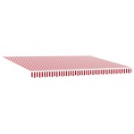 vidaXL Paravan de soare retractabil manual, Roșu și Alb, 450x350 cm