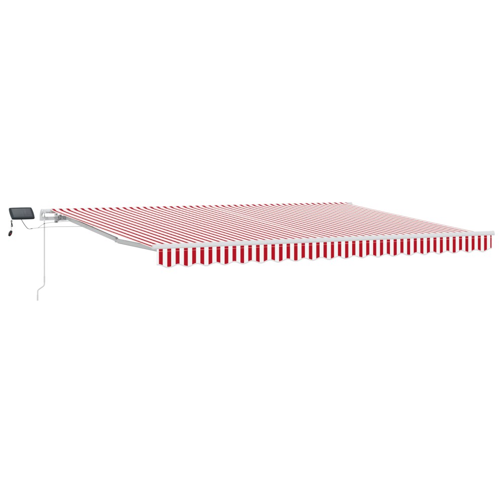 vidaXL Marchiză retractabilă Roșu și alb 450 × 350 cm Roșu și alb
