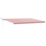 vidaXL Cortina Retractabilă Roșu și Alb 450 × 350 cm Stofă și Metal vidaXL Cortina Retractabilă Roșu și Alb 450 × 350 cm Stofă și Metal