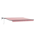 vidaXL Cortina Retractabilă Manual Roșu și alb 450 ×350 cm țesătură