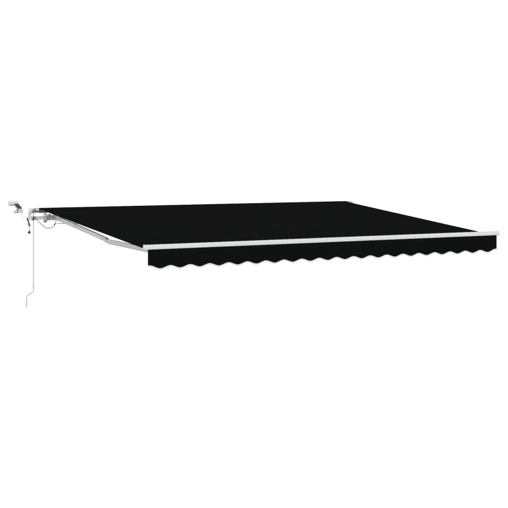 vidaXL Cortina Retractabilă Negru 450 × 350 cm Stofă și Metal