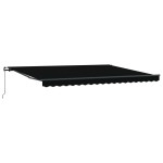 vidaXL Cortina Retractabilă Manual Negru 450 × 350 cm țesătură vidaXL Cortina Retractabilă Manual Negru 450 × 350 cm țesătură