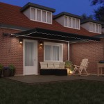 Marchiza Manuală Retractabilă cu LED Neagră 450x350 cm Marchiza Manuală Retractabilă cu LED Neagră 450x350 cm