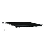 Marchiza Manuală Retractabilă cu LED Neagră 450x350 cm Marchiza Manuală Retractabilă cu LED Neagră 450x350 cm