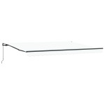 vidaXL Umbrelă retractabilă albă Manual Alb 450 × 350 cm
