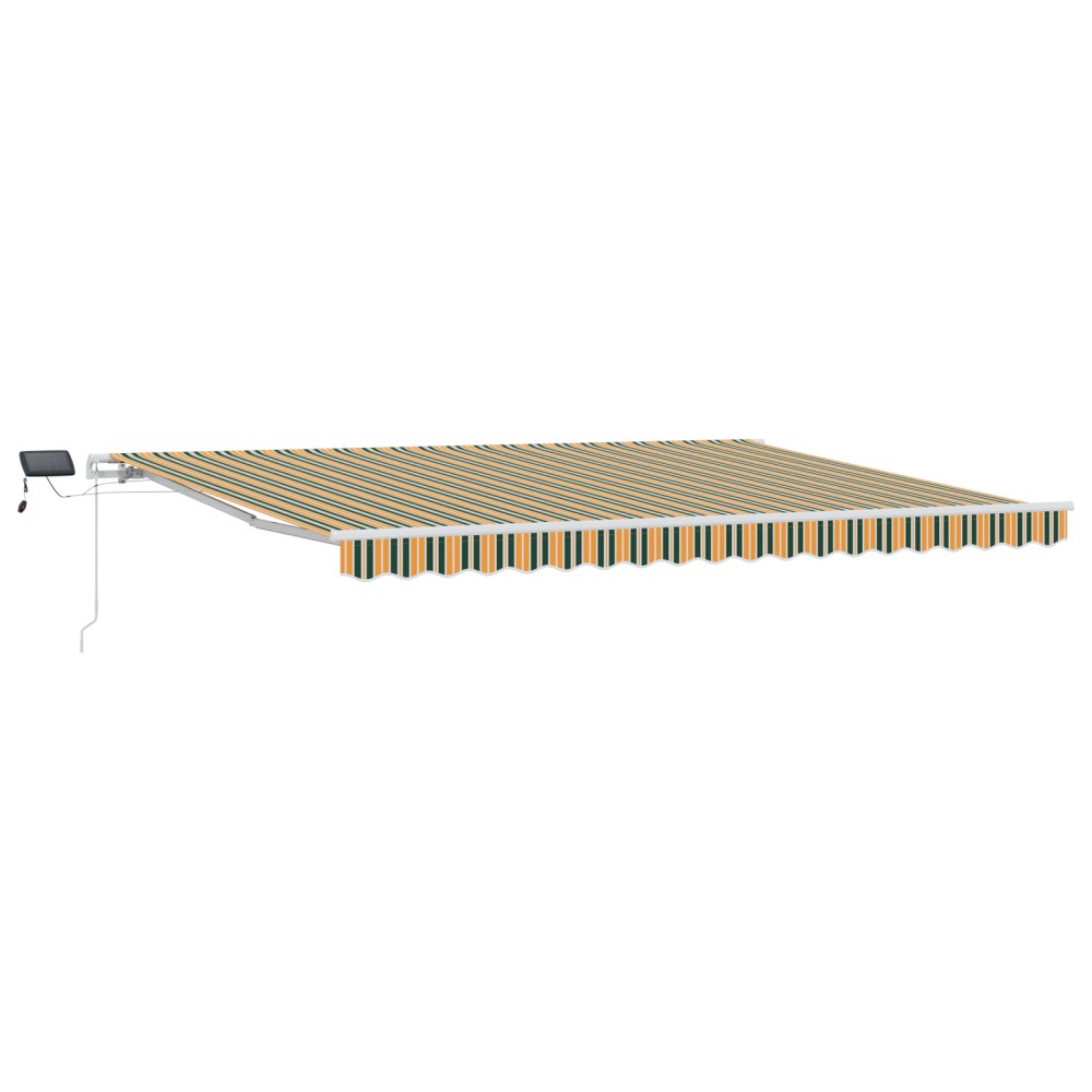 vidaXL Marchiză retractabilă with Manual Verde și galben 450 × 350 cm