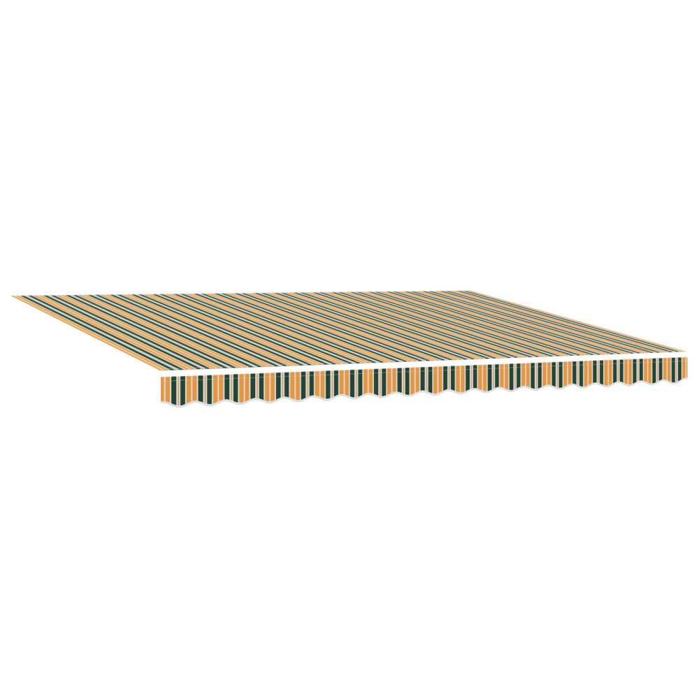 marchiză Manuală Retractabilă cu LED Verde și Galben 450x350 cm