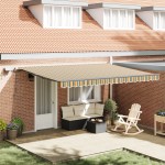 marchiză Manuală Retractabilă cu LED Verde și Galben 450x350 cm marchiză Manuală Retractabilă cu LED Verde și Galben 450x350 cm