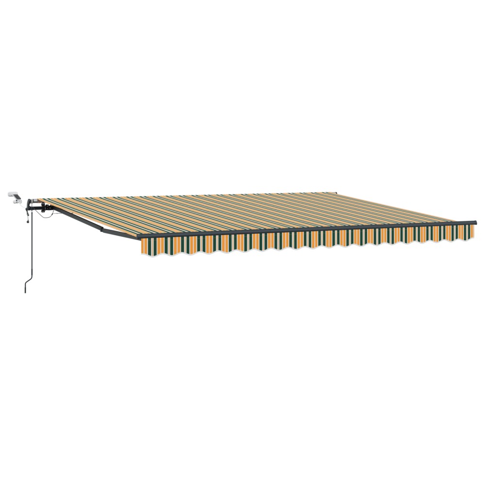 vidaXL Marciză retractabilă automată cu LED verde și galben 450x350 cm