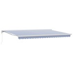 vidaXL Cortina Retractabilă Manual Albastru și alb 500 × 300 cm vidaXL Cortina Retractabilă Manual Albastru și alb 500 × 300 cm