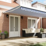 vidaXL Cortina Retractabilă Manual Albastru și alb 500 × 300 cm vidaXL Cortina Retractabilă Manual Albastru și alb 500 × 300 cm