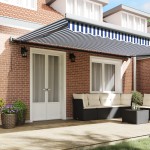 vidaXL Cortina Retractabilă Albastru și Alb 500 × 300 cm vidaXL Cortina Retractabilă Albastru și Alb 500 × 300 cm
