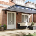 vidaXL Cortina Retractabilă Manual Albastru și alb 500 × 300 cm vidaXL Cortina Retractabilă Manual Albastru și alb 500 × 300 cm