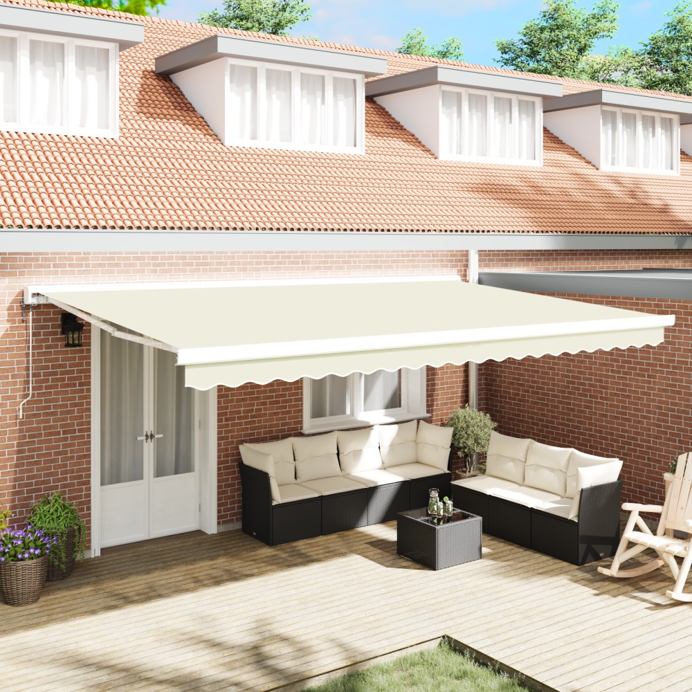 vidaXL Markere Retractabil Automată Crem 500 x 300 cm