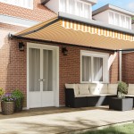 vidaXL Cortina Retractabilă Manual portocaliu și alb 500 × 300 cm vidaXL Cortina Retractabilă Manual portocaliu și alb 500 × 300 cm