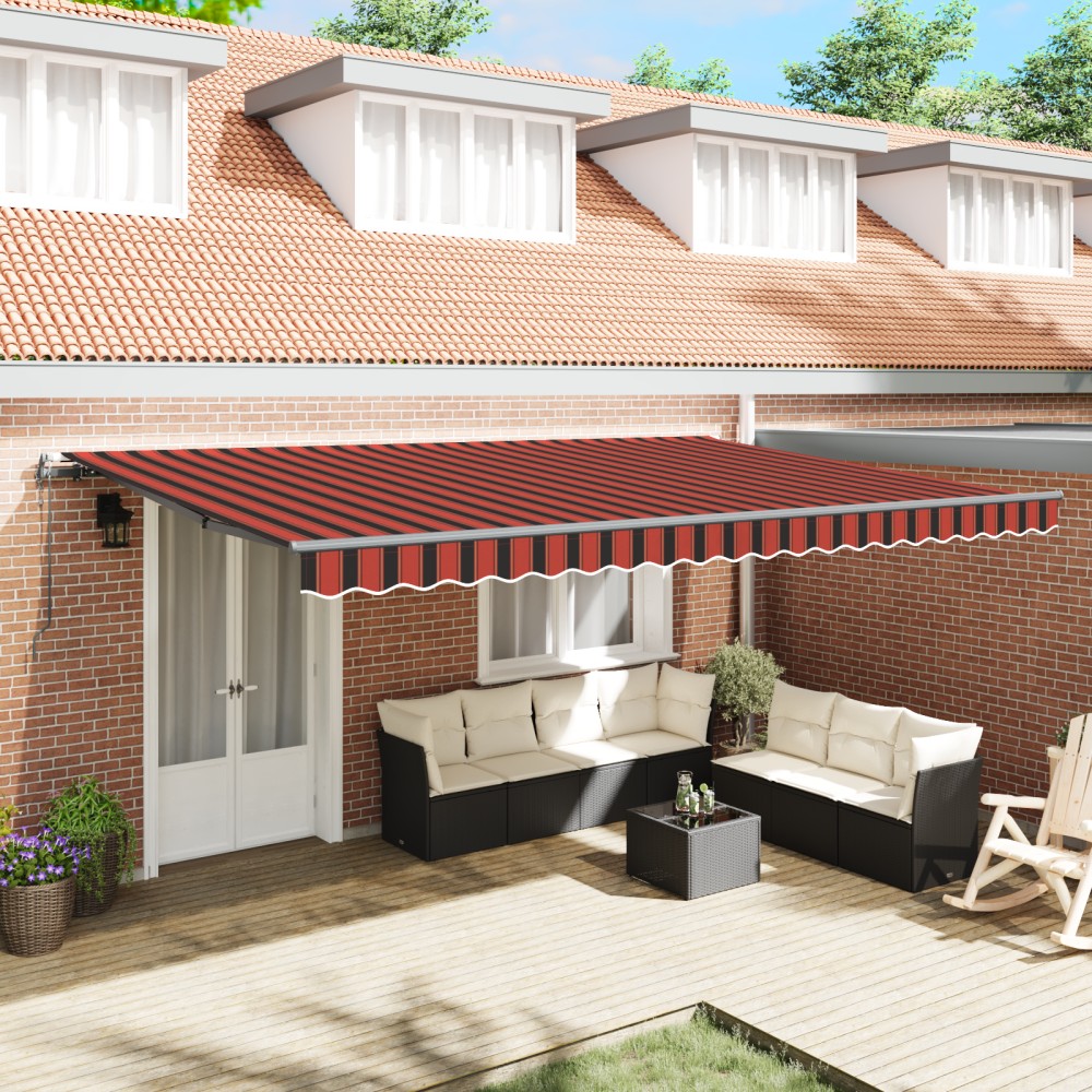 vidaXL Cortina Retractabilă portocaliu și maro 500 × 300 cm țesătură