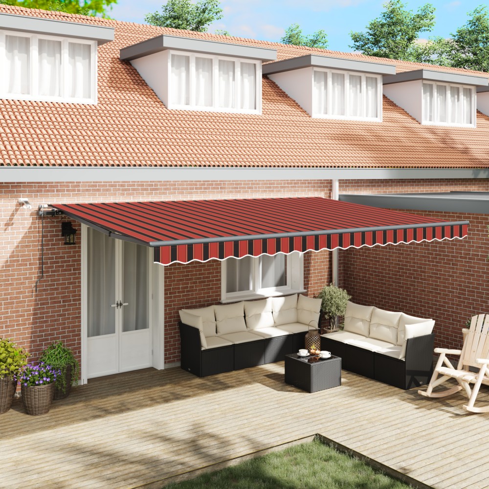 vidaXL Cortina Retractabilă portocaliu și maro 500 × 300 cm țesătură