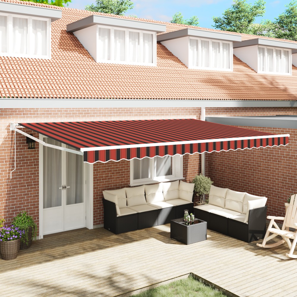 vidaXL Cortina Retractabilă Portocalie și maro 500 × 300 cm