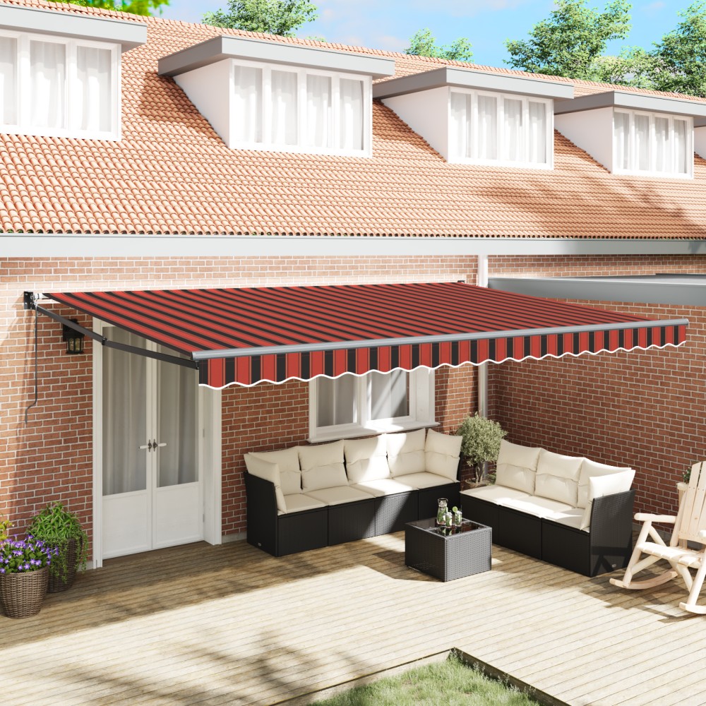 vidaXL Cortina Retractabilă Portocalie și maro 500 × 300 cm