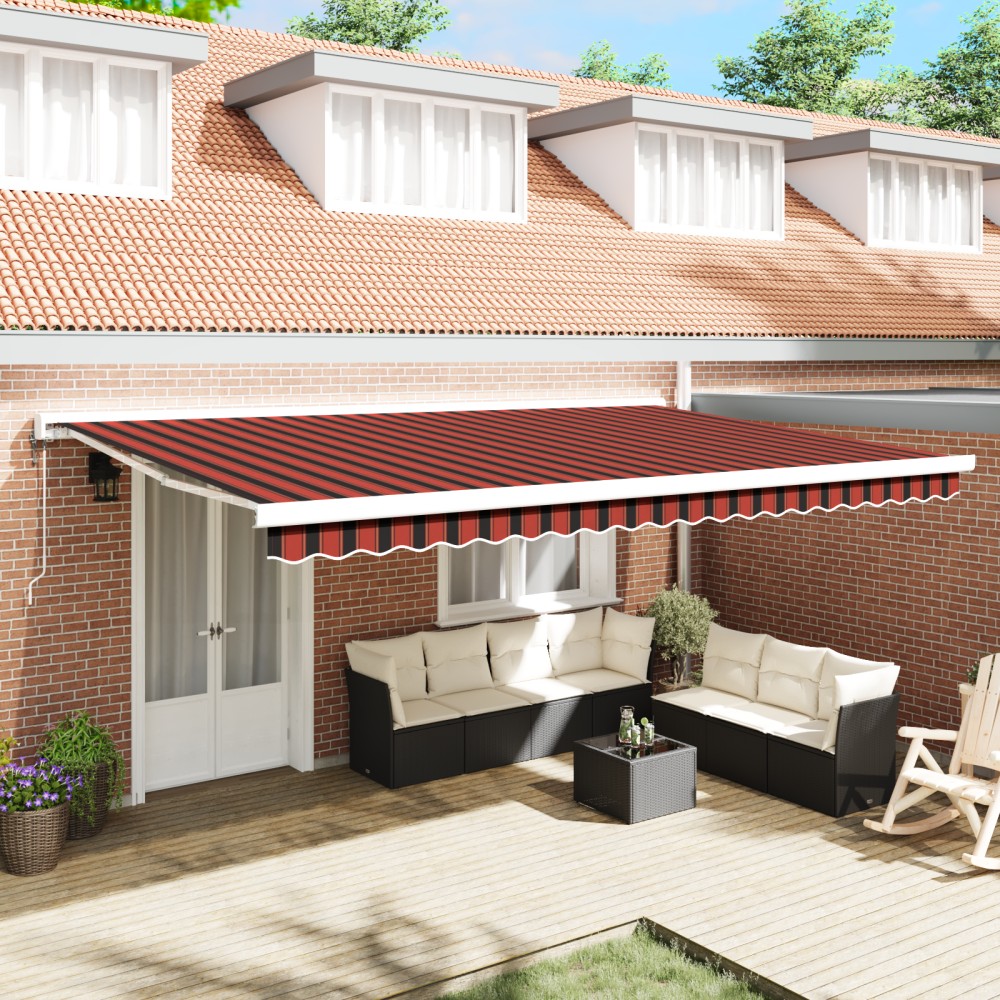 vidaXL Cortina Retractabilă Manual portocaliu și maro 500 × 300 cm