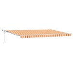 vidaXL Awning retractabil automat cu LED galben și portocaliu 500x300 cm vidaXL Awning retractabil automat cu LED galben și portocaliu 500x300 cm