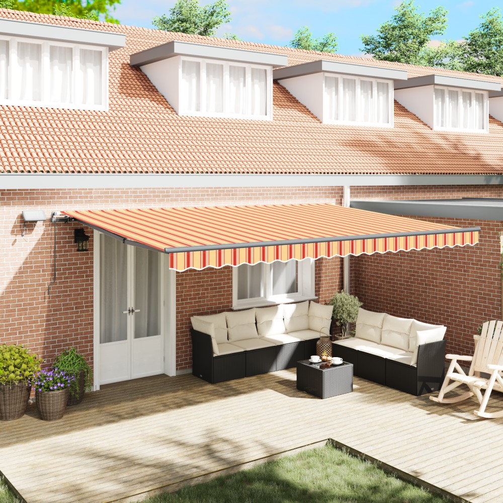 vidaXL Cortina Retractabilă galben și portocaliu 500 × 300 cm țesătură